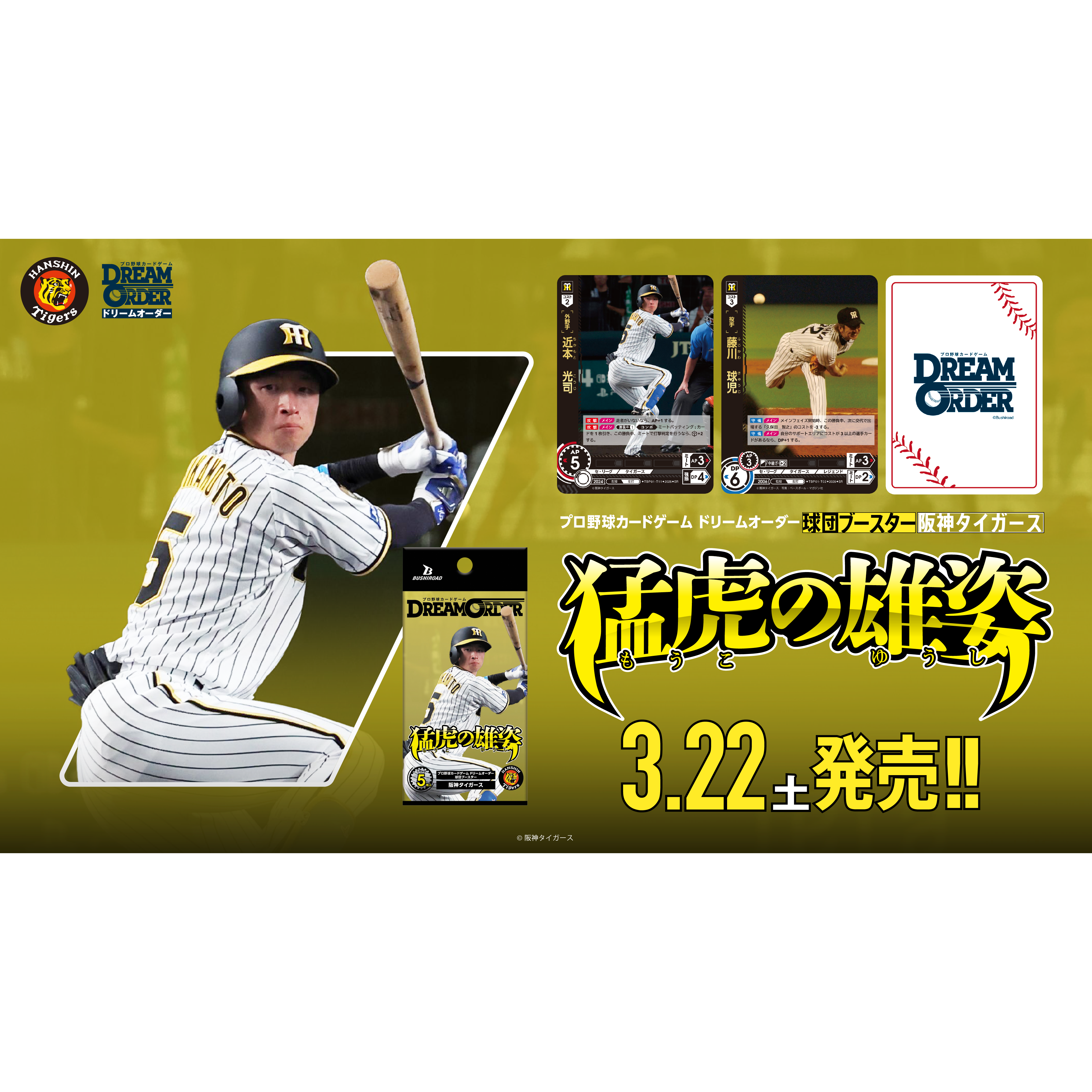 Professional Baseball Card Game DREAM ORDER Baseball Team Booster Hanshin Tigers 「Mouko no Yuushi」 Box