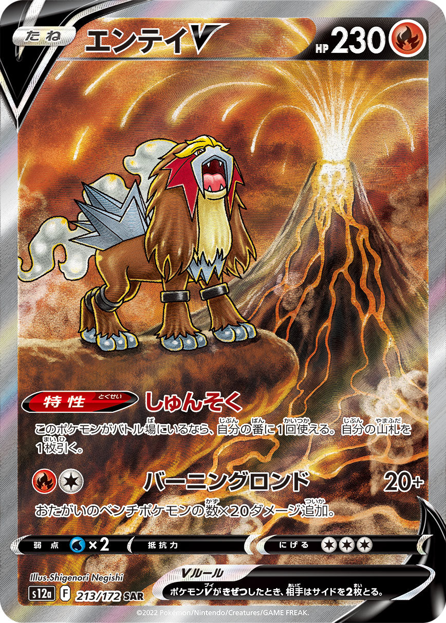 POKÉMON CARD GAME s12a 213/172 SAR Entei V