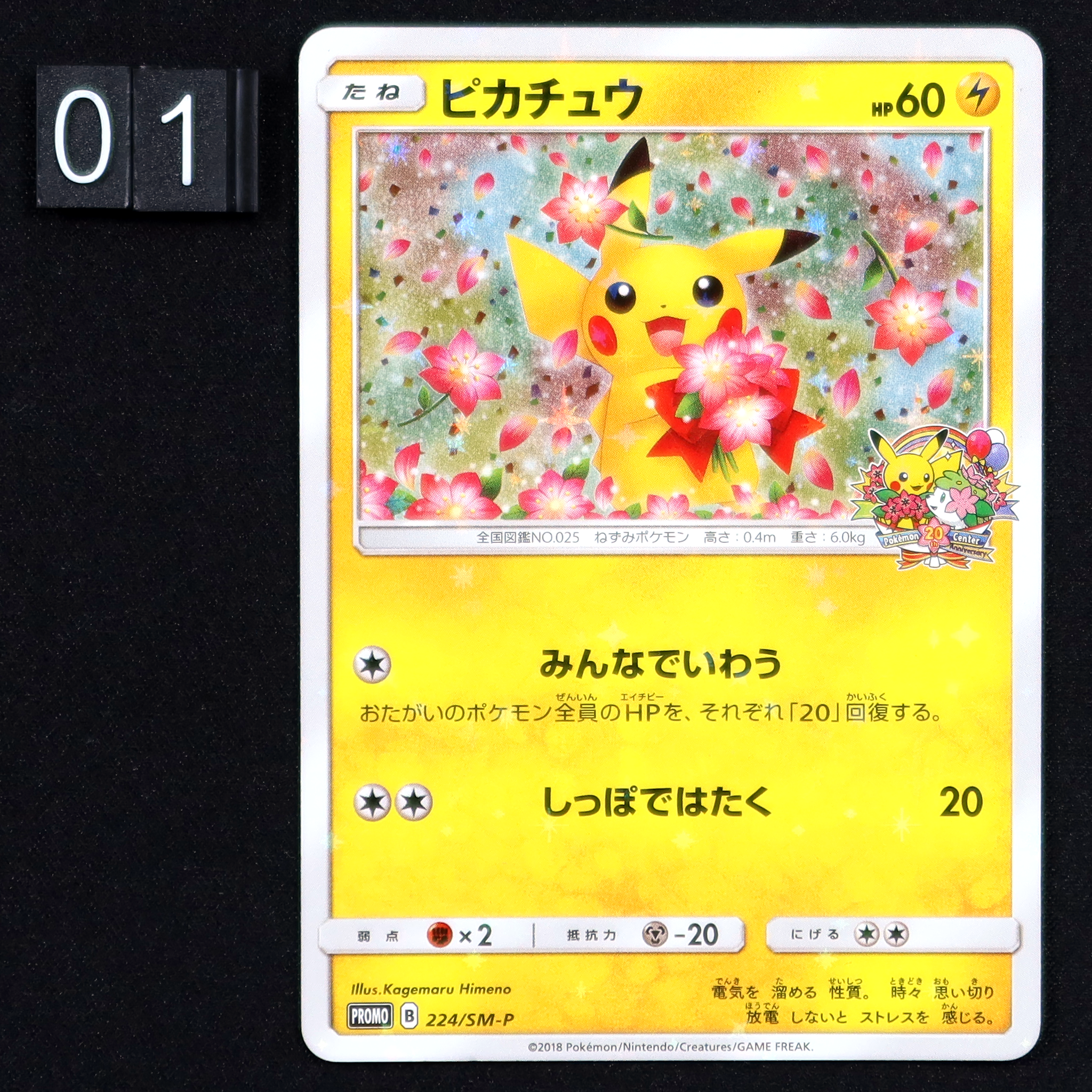 Pokémon Card Game 224/SM-P promotional card Pikachu